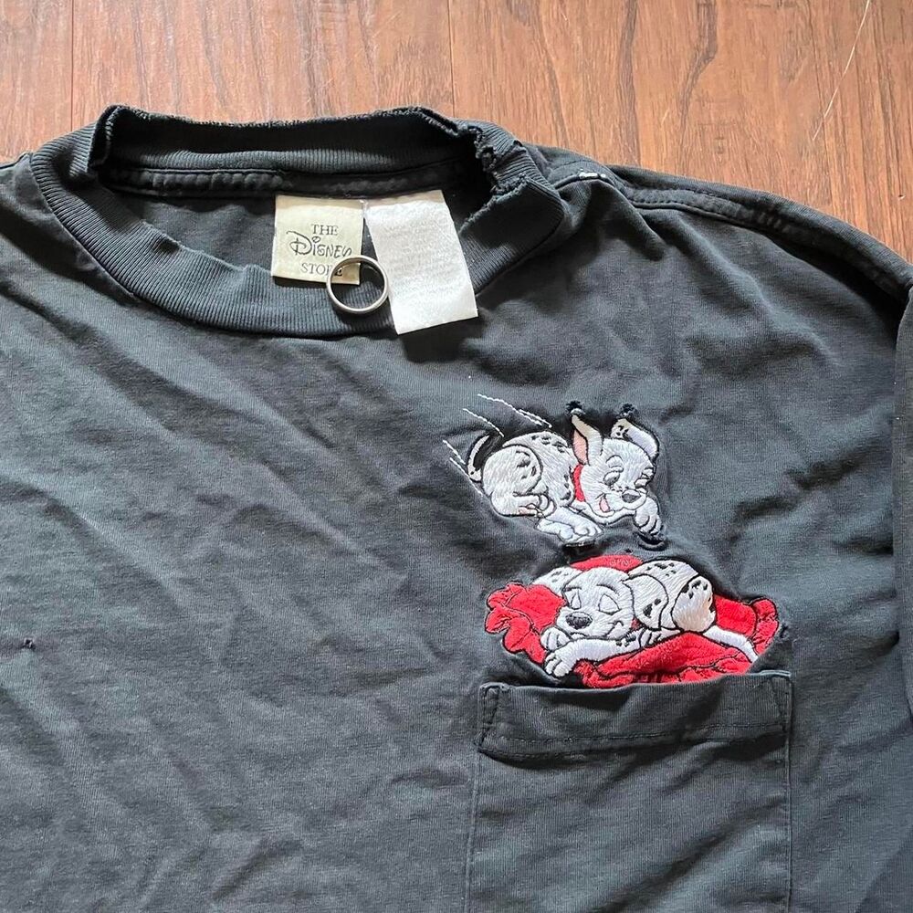 Disney Men's Black and Grey T-shirt